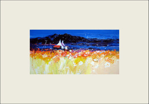 Arran View  Original oil  Painting 30x15 cms