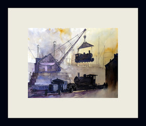 The Clydevilla Crane . Original watercolour 45x35 cms