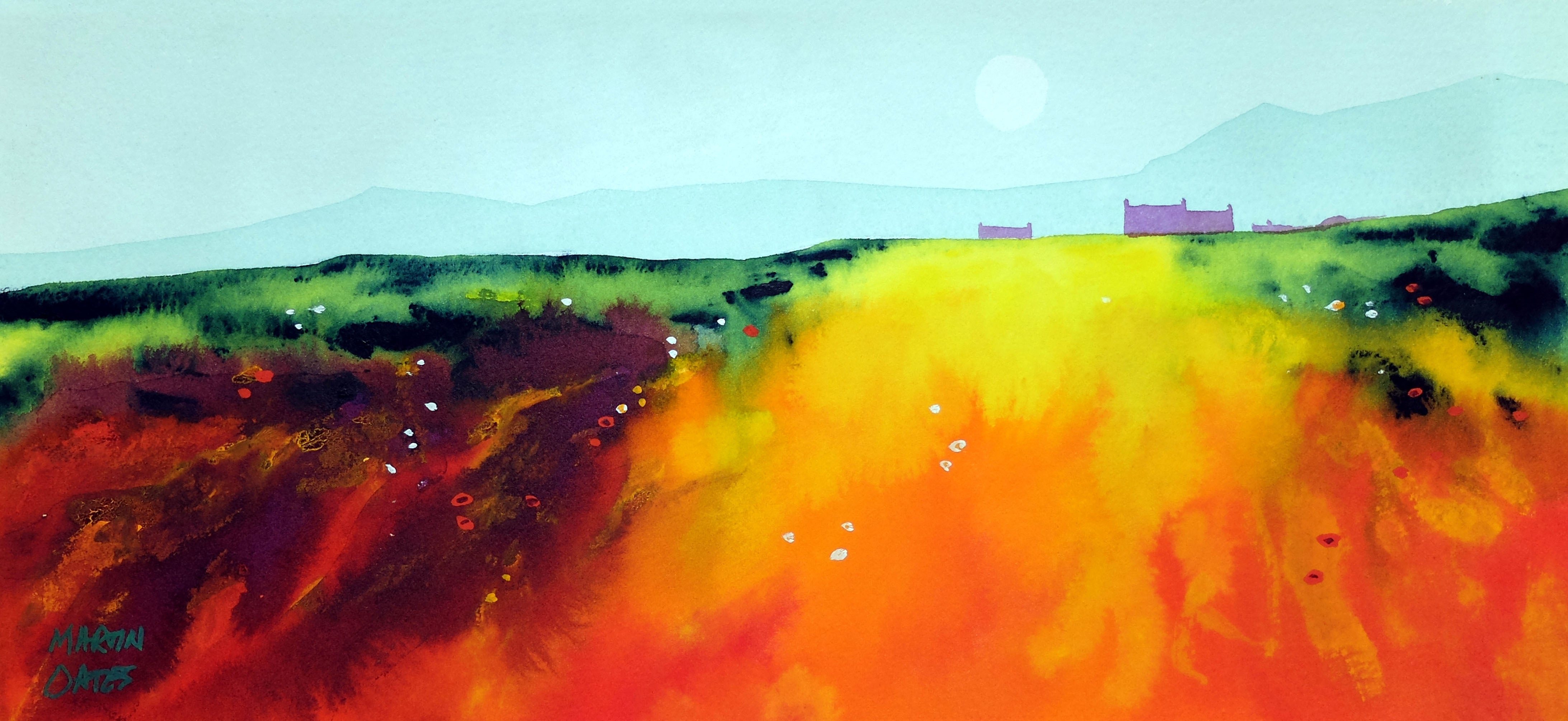 Morning Argyll.  Original Watercolour Painting 37x17 cm