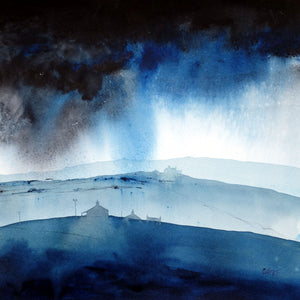 Morning Squall Argyll.  Original Watercolour Painting 36x36 cms