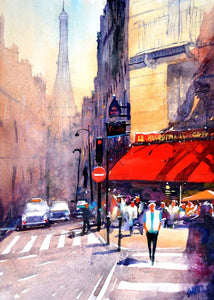 Paris Cafe Rectangular Print.