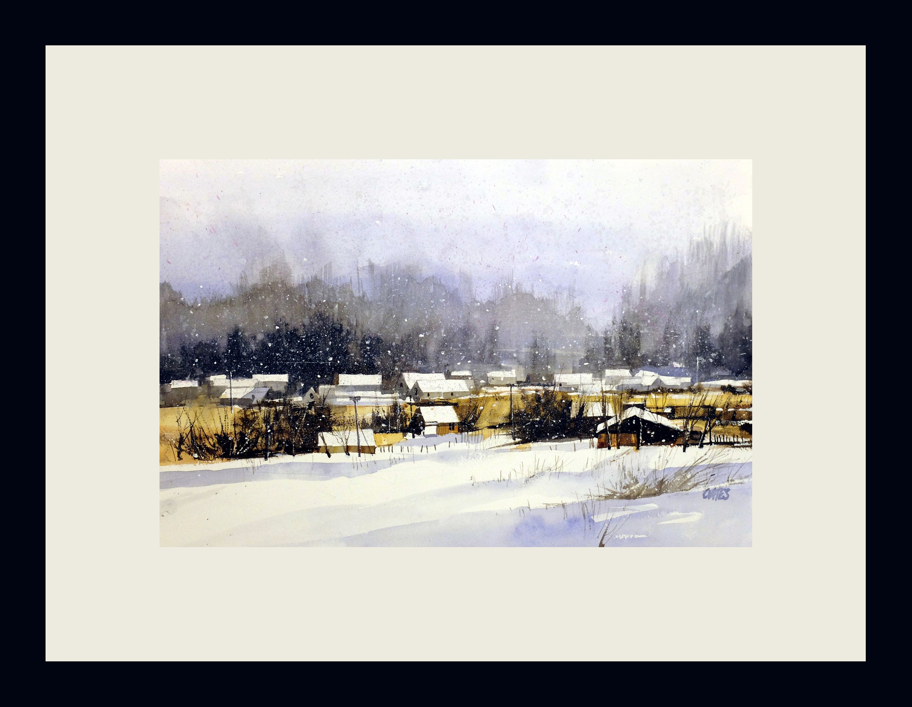 Winter Perthshire #1 Original watercolour by Martin Oates 52x34 cms