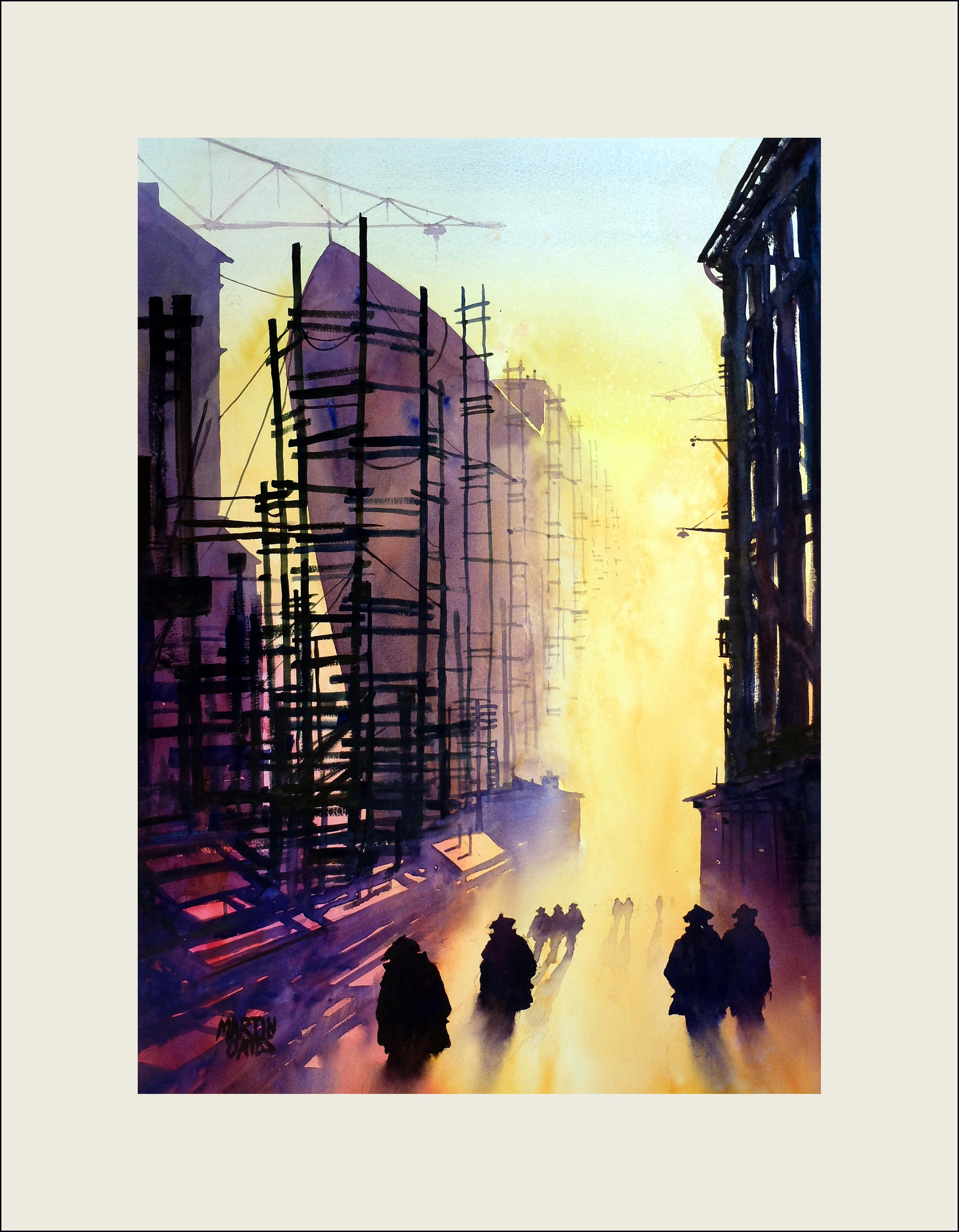 Clyde Ghosts # 1. Original watercolour by Martin Oates 50x70cms